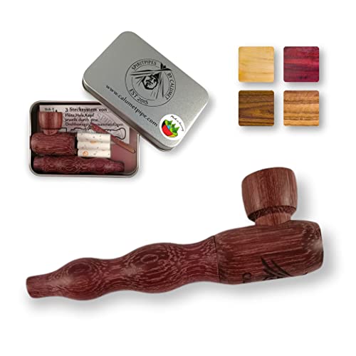 Calumet Mini Wapi - Purpfeife aus Holz mit Aktivkohlefilter - Vier Holzsorten - Made in Germany (Amaranth) von SPIRITPIPES BY CALUMET EST 2015