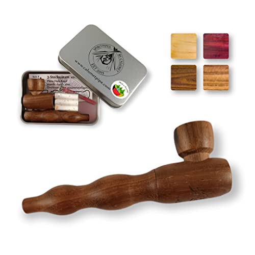 Calumet Mini Wapi - Purpfeife aus Holz mit Aktivkohlefilter - Vier Holzsorten - Made in Germany (Nuss) von SPIRITPIPES BY CALUMET EST 2015