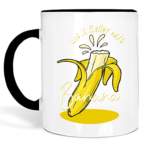 Banane | Keramik Tasse | Henkel und Innenseite farbig von SPIRITSHIRTSHOP