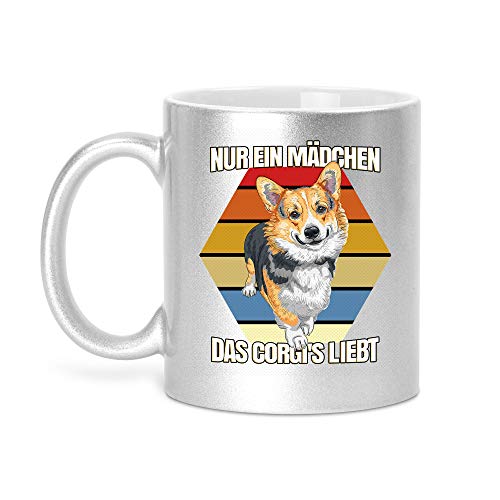 Corgi | Glitzertasse Tasse Becher Glitzer Geschenk | 330 ml von SPIRITSHIRTSHOP