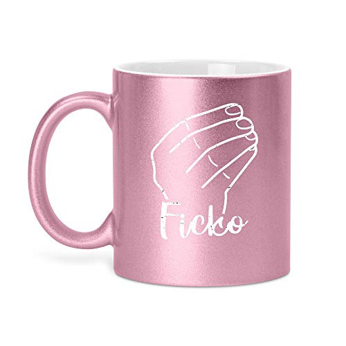 Ficko | Glitzertasse Tasse Becher Glitzer Geschenk | 330 ml von SPIRITSHIRTSHOP