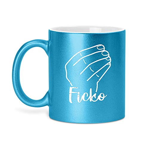 Ficko | Glitzertasse Tasse Becher Glitzer Geschenk | 330 ml von SPIRITSHIRTSHOP
