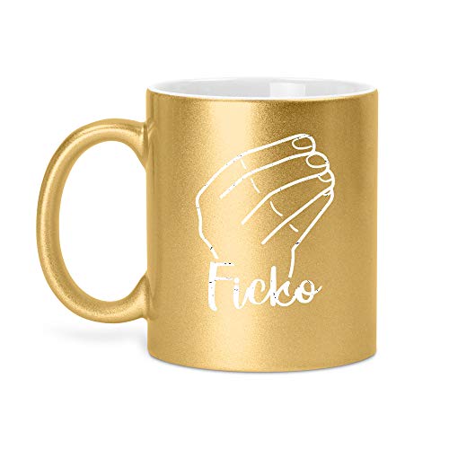 Ficko | Glitzertasse Tasse Becher Glitzer Geschenk | 330 ml von SPIRITSHIRTSHOP