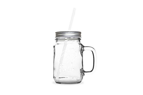 Ficko | Mason Jar Schraubdeckel Einmachglas Glas 400ml Cup Sommer Garten | Klar oder Satiniert von SPIRITSHIRTSHOP