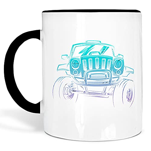 Jeep | Keramik Tasse | Henkel und Innenseite farbig von SPIRITSHIRTSHOP