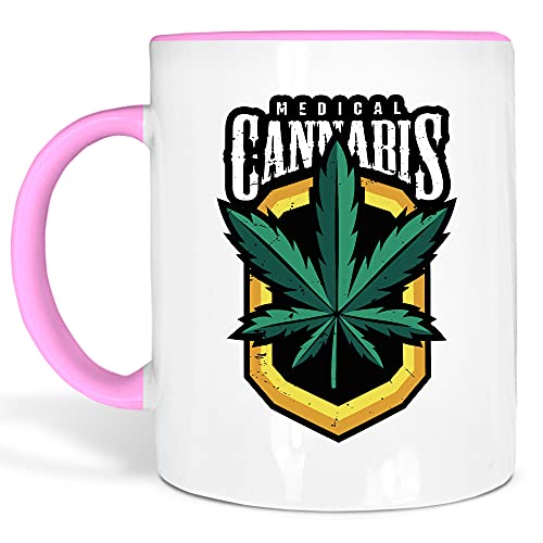 Medizinisches Cannabis | Keramik Tasse | Henkel und Innenseite farbig von SPIRITSHIRTSHOP