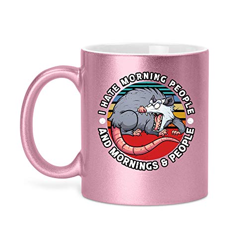 Opossum Morgen | Glitzertasse Tasse Becher Glitzer Geschenk | 330 ml von SPIRITSHIRTSHOP