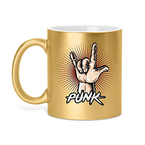 Punk | Glitzertasse Tasse Becher Glitzer Geschenk | 330 ml von SPIRITSHIRTSHOP