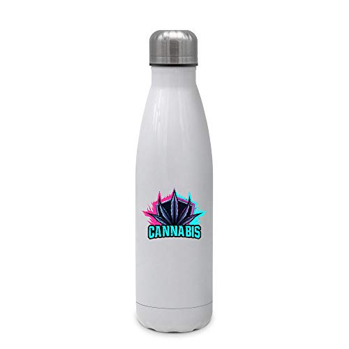 SPIRITSHIRTSHOP Cannabis | Thermo-Trinkflasche Thermosflasche Trinkflasche aus hochwertigem Edelstahl | 500ml Füllvolumen | Heiß und Kalt leichte Reinigung von SPIRITSHIRTSHOP