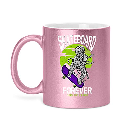 Skateboard für immer | Glitzertasse Tasse Becher Glitzer Geschenk | 330 ml von SPIRITSHIRTSHOP