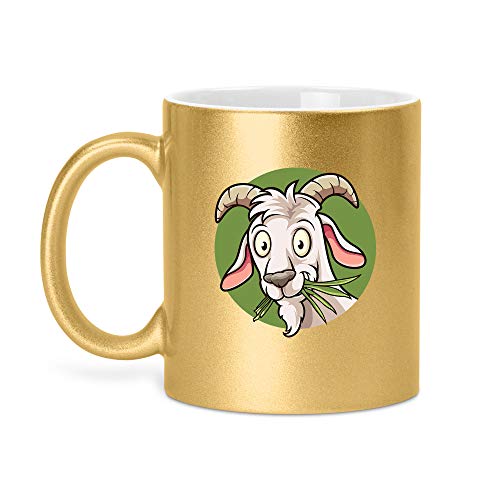 Ziege | Glitzertasse Tasse Becher Glitzer Geschenk | 330 ml von SPIRITSHIRTSHOP