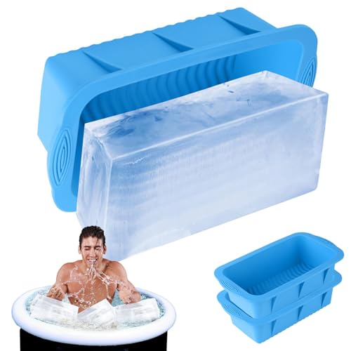 SPJUMHONG73 Eiswürfelform Groß für Eisbad, 2 Stück Große Eisblockformen Eiswürfelschale Silikon Form, Wiederverwendbare Eisblock Form für Camping Angeln Eisbaden von SPJUMHONG73