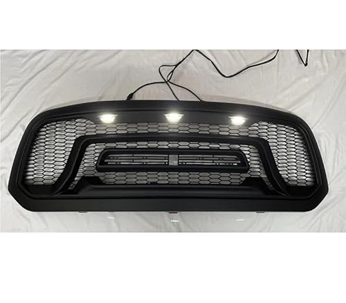 SPLACK Kühlergrill Frontgrill Für Dodge Für Ram 1500 2013 2014 2015 2016 2017 2018 Racing Grille ABS Stoßstange Maske Ersatz Abdeckung Lüftungsgitter (Color : White Black) von SPLACK