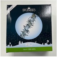 Splendeo - Extreme density lightchain - 1200 LEDs - Weiß - schwarzes Kabel - 15 m - Zuleitung: 3 m - Transformator von SPLENDEO