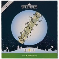 Splendeo - Extreme density lightchain - 2000 LEDs - Warmweiß - schwarzes Kabel - 25 m - Zuleitung: 3 m - Modulator - Transformator von SPLENDEO