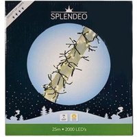 Splendeo - Extreme density lightchain - 2000 LEDs - Warmweiß - schwarzes Kabel - 25 m - Zuleitung: 3 m - Transformator von SPLENDEO