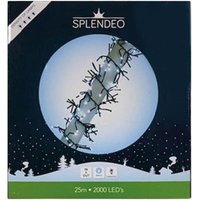 Splendeo - Extreme density lightchain - 2000 LEDs - Weiß - schwarzes Kabel - 25 m - Zuleitung: 3 m - Modulator - Transformator von SPLENDEO