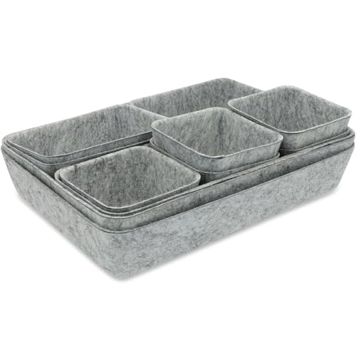 SPOKKI 11 Stück Schubladen Organizer Filz Stapelbare Filz-Aufbewahrungsboxen, 4 Größe Schubladen Organizer Ordnungssystem aus Filzs Flexible Filzkorb für Schreibtisch,Schminktisch,Nachttisch,Schrank SPOKKI 11 Stück Schubladen Organizer Filz Stapelbare Filz-Aufbewahrungsboxen, 4 Größe Schubladen Organizer Ordnungssystem aus Filzs Flexible Filzkorb für Schreibtisch,Schminktisch,Nachttisch,Schrank von SPOKKI