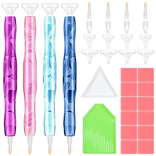 SPOKKI 4 Stück Diamond Painting Stift, Kunstharz Diamant-Malstift mit 12 Stück Ton 2 Trays und 16 Ersatz-Tipps, 5D Diamant Malerei Zubehör Werkzeuge für Diamant Malerei DIY Nagelkunst SPOKKI 4 Stück Diamond Painting Stift, Kunstharz Diamant-Malstift mit 12 Stück Ton 2 Trays und 16 Ersatz-Tipps, 5D Diamant Malerei Zubehör Werkzeuge für Diamant Malerei DIY Nagelkunst von SPOKKI