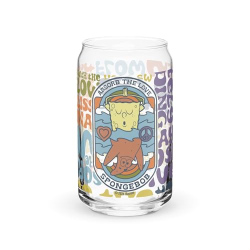 SpongeBob SquarePants Absorb The Love Glas in Dosenform, 473 ml, offizielles Lizenzprodukt von SPONGEBOB SQUAREPANTS