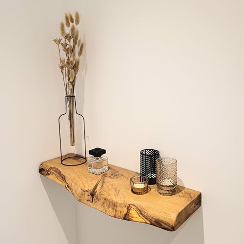 Massivholz Wandregal deutsche Eiche – verdeckte Halterung – rustikale Baumkante – 110X25 cm – handgefertigt, schwebendes Wandboard, Regalboden, unsichtbare Befestigung, rustikal, natürlich, hängend Massivholz Wandregal deutsche Eiche – verdeckte Halterung – rustikale Baumkante – 110X25 cm – handgefertigt, schwebendes Wandboard, Regalboden, unsichtbare Befestigung, rustikal, natürlich, hängend von SPONHOLZ