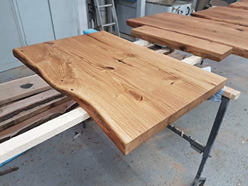 SPONHOLZ Waschtischplatte Eiche massiv Baumkante geölt Waschtisch Holz (60 x 40 cm) von SPONHOLZ