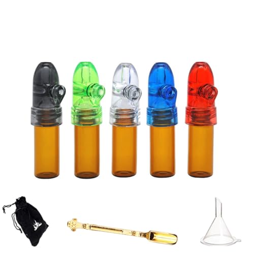 Pack of 5 Snuff Dosing Accessories, Schnupftabak Dosierer with Mini Funnel and Coke Spoon, Pill Dispenser Kit with Schwarzer Premium-Geschenkbeutel von SPOPGUYS
