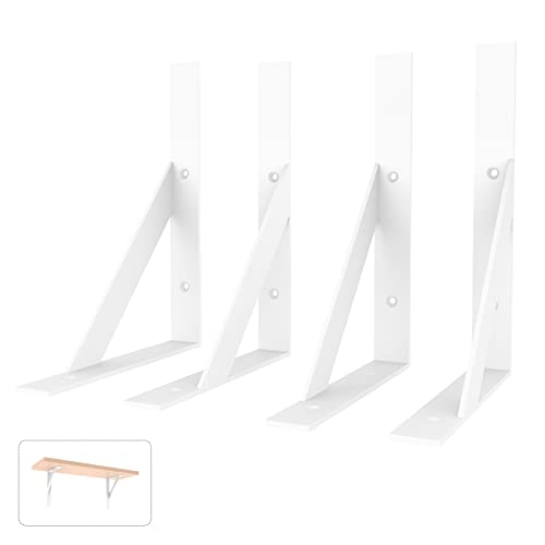 SPOROOT 200x 255mm Schwerlast Regalhalterung,Regalstützen weiße,Regalstützenwinkel für Regale, L-Klammern, schwebende Regalstützen 4Pack SPOROOT 200x 255mm Schwerlast Regalhalterung,Regalstützen weiße,Regalstützenwinkel für Regale, L-Klammern, schwebende Regalstützen 4Pack von SPOROOT