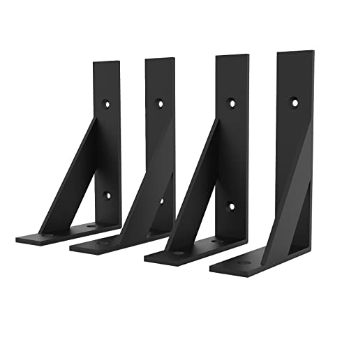 SPOROOT Regalhalter, Schwarz Metall Regalhalterung 100 x 150mm, Regal Unterstützung Winkel Klammern für Regale, Wandregal Schwerlast Regalhalterungen 4er Set SPOROOT Regalhalter, Schwarz Metall Regalhalterung 100 x 150mm, Regal Unterstützung Winkel Klammern für Regale, Wandregal Schwerlast Regalhalterungen 4er Set von SPOROOT