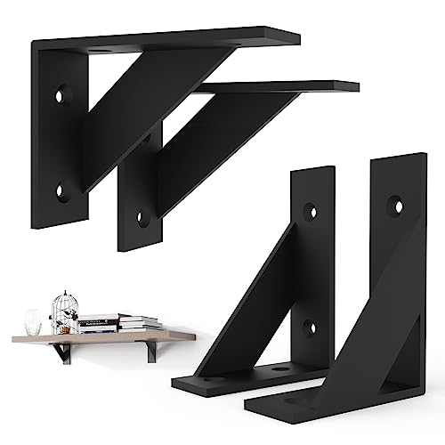 SPOROOT Regalhalterung, Schwarz Metall Regalwinkel 75 x 100 mm, Regalträger Winkel für Regale, Winkel Regal Schwimmenden Regal L Klammern 4Pcs SPOROOT Regalhalterung, Schwarz Metall Regalwinkel 75 x 100 mm, Regalträger Winkel für Regale, Winkel Regal Schwimmenden Regal L Klammern 4Pcs von SPOROOT