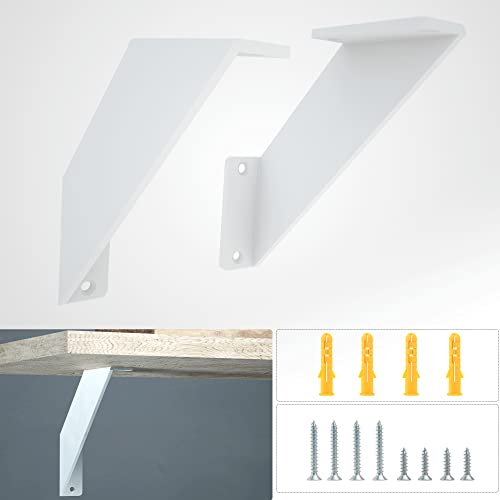 SPOROOT Regalhalterung Weiß 20 cm, 90 Grad Dreieckiges Design Mit Starker Tragfähigkeit Regalträger, Schmücken Wandregal Stütze 2er-Set SPOROOT Regalhalterung Weiß 20 cm, 90 Grad Dreieckiges Design Mit Starker Tragfähigkeit Regalträger, Schmücken Wandregal Stütze 2er-Set von SPOROOT