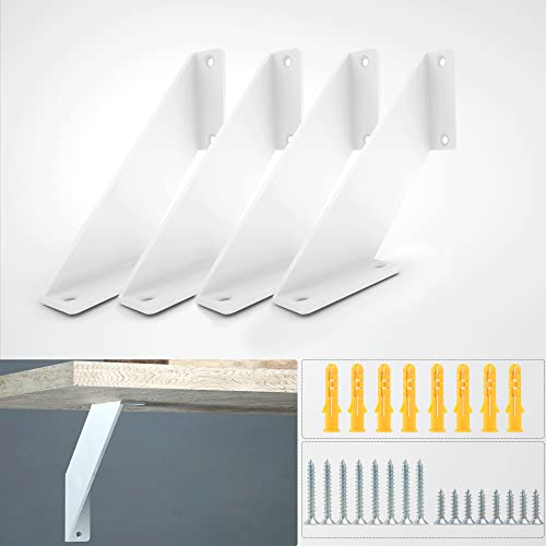 SPOROOT Regalhalterung Weiß Schwerlast, Rechtwinkliges Design, Dreieckige Stütze Winkel Regal, Regalhalterung Rustikal 20 cm 4er-Set SPOROOT Regalhalterung Weiß Schwerlast, Rechtwinkliges Design, Dreieckige Stütze Winkel Regal, Regalhalterung Rustikal 20 cm 4er-Set von SPOROOT