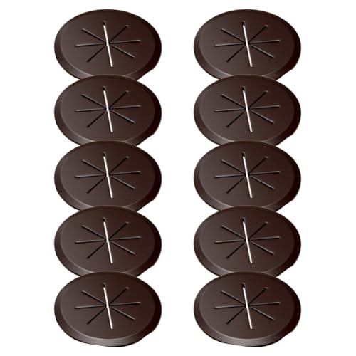 10 Stück Schreibtisch-Drahtlochabdeckungen für Kabellochschutz und Organisation, dekorative Tischdecken zur Verbesserung des Looks von Büro- oder Heimarbeitsplätzen (Kaffee) von SPORTARC