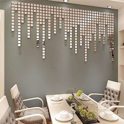 100PCS Selbstklebende Spiegelglas Kleine Quadratische Patch, Glas Spiegel Aufkleber, Mini Square Glas Spiegel, Mosaik Spiegel Aufkleber, 10 x 10 mm, Roségold von SPORTARC