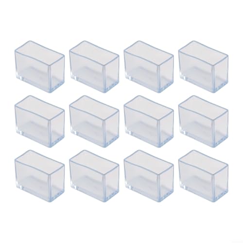 12 Stück PVC rechteckige Möbelbeinabdeckungen Geräuschreduzierung und Boden-Kratzschutz (15 x 30 mm) von SPORTARC