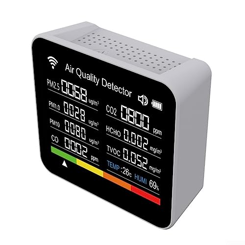 15in1 Luftqualitätsmonitor Temperatur-/Luftfeuchtigkeitsmesser Kohlendioxid-Tester Weiß von SPORTARC