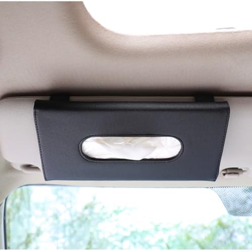 2 Stück Auto-Tücherhalter, Auto Auto SUV Sonnenblende Innen Tissue Box, Sonnenblende Hängende Papierhandtuch-Clips Halter, Auto Tissue Box Serviettenhülle (schwarz) von SPORTARC