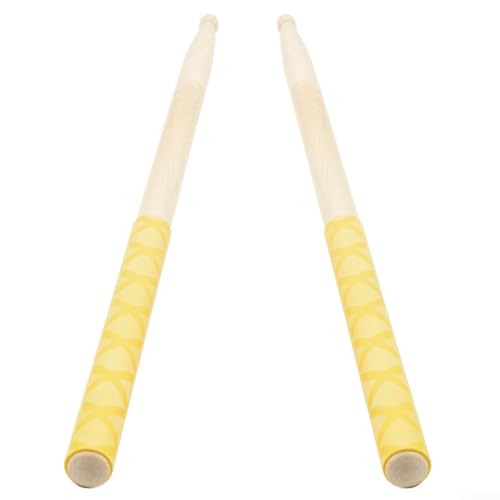 2 rutschfeste Drumsticks perfekt für 7A 5A 5B 7B Drumsticks zur Überwindung rutschiger Probleme (gelb) von SPORTARC