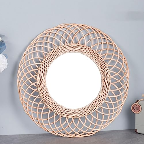 38,1 cm runder hängender Wandspiegel, runde Spiegel, Boho-Stil, runder hängender Wandspiegel, Wandbehang Dekorativer Spiegel, dekorativer Rattan-Kreis-Wandspiegel 38,1 cm runder hängender Wandspiegel, runde Spiegel, Boho-Stil, runder hängender Wandspiegel, Wandbehang Dekorativer Spiegel, dekorativer Rattan-Kreis-Wandspiegel von SPORTARC