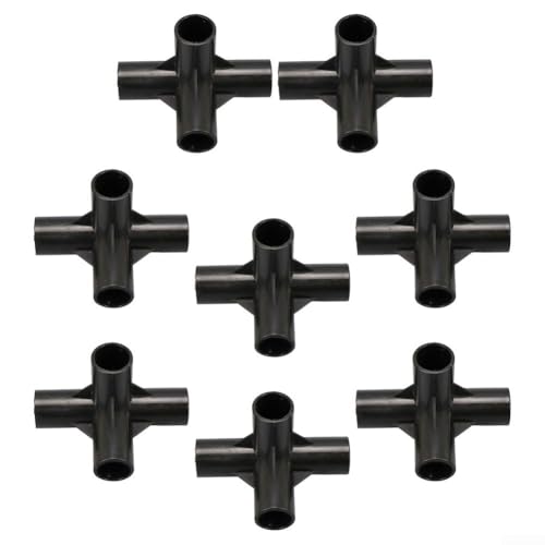 8 Stück 4-Wege-PVC-Steckverbinder, geeignet für Gartenprojekte und Pflanzenstützsysteme (16 mm) von SPORTARC