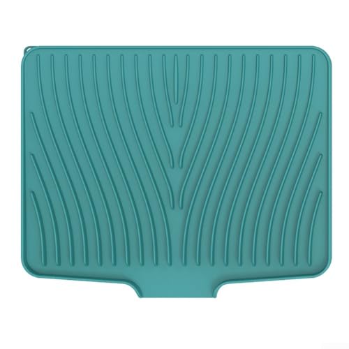 Abtropfmatte aus Silikon, Abtropfmatte aus Silikon mit erhöhten Kanten, rutschfest, für Küchentheke, Organizer, Geschirr, Abtropfmatte, 50 x 43 cm (grün) von SPORTARC