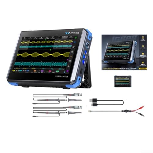 Digitales Oszilloskop, 2-K, 350 MHz, Signalgenerator, 50 MHz, Oszilloskop-Multimeter, 4-in-1-Tablet-Oszilloskop (DPOS350P) von SPORTARC