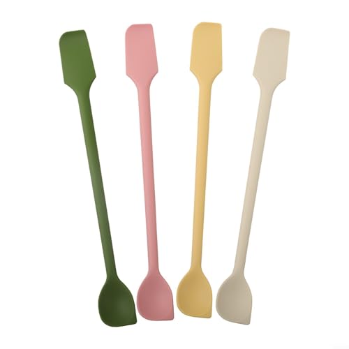 Doppelter Verwendungszweck Silikon Spatel Set für Küche, 4 Stück Schaber und Löffel Kombination zum Kochen und Backen von SPORTARC