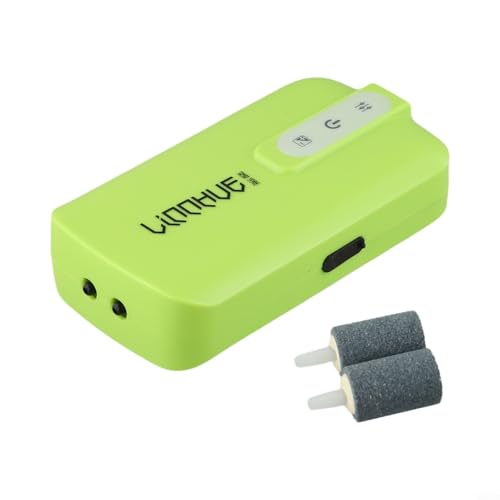 Effiziente USB-betriebene Aquarium-Luftpumpe, leiser Betrieb und einfache Überwachung (5200 mA [73 h Akkulaufzeit]) von SPORTARC