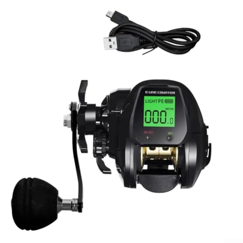 Fish Bite Baitcast-Rolle mit verbessertem Magnetbremssystem und wiederaufladbarem Akku für ultimative Kontrolle (schwarz links) von SPORTARC