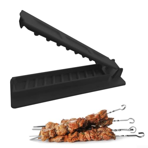 Grillspieße, Spieße Kebab Maker, Multifunktions-Grill-Fleischspieß-Maschine, Barbecue Stringer Box Maschine Fleisch String Werkzeug (schwarz) von SPORTARC