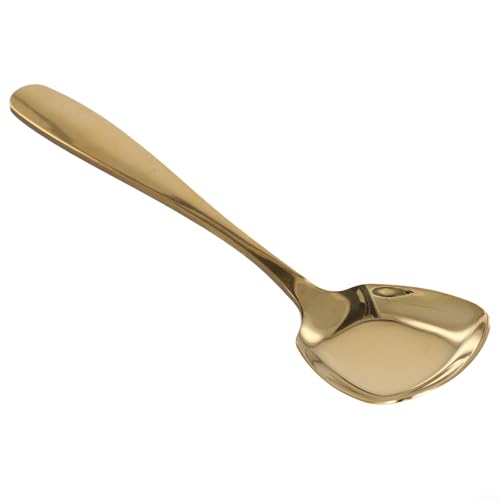 Große Edelstahl-Löffel mit quadratischem Kopf, ideal zum Essen und Servieren in jeder Küche (goldfarben) von SPORTARC
