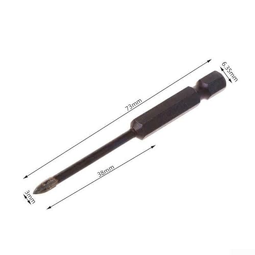 Hartmetallbohrer mit vier Schneidkanten, perfekt zum Bohren in harte Materialien wie Granit und Fliesen (3 mm) von SPORTARC