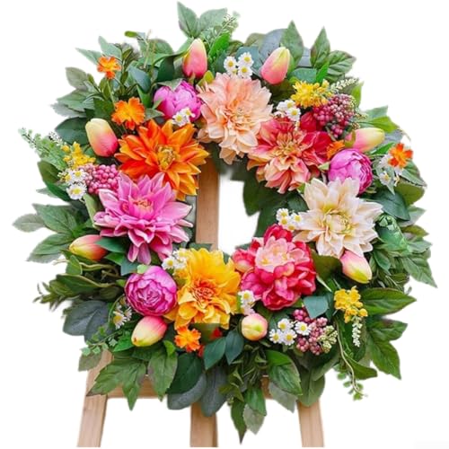 Herbst Seide Blumenkranz Handgemachte Herbst Haustür Kranz Künstlicher Herbstkranz für Hotel Fenster Tür Hängende Dahlie Blatt Herbst Seide Blumenkranz Handgemachte Herbst Haustür Kranz Künstlicher Herbstkranz für Hotel Fenster Tür Hängende Dahlie Blatt von SPORTARC