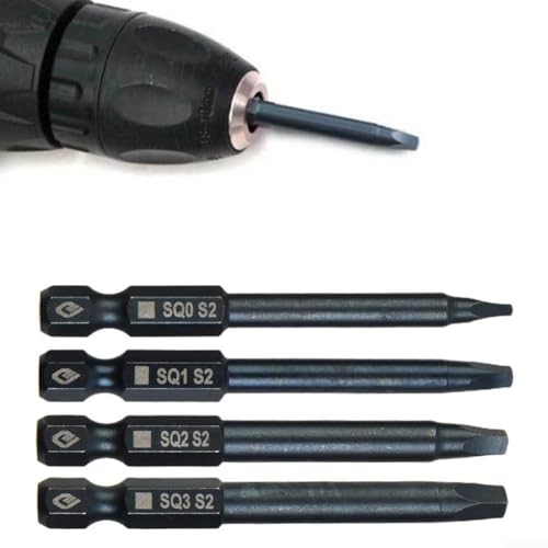 Hitzebehandelter Stahl, leistungsstarkes magnetisches Schraubendreher-Bit-Set, SQ0, SQ1, SQ2, Vierkantkopf, 65 mm Länge (SQ1) von SPORTARC
